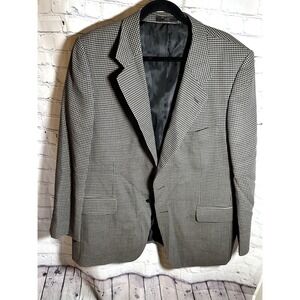 Andre Vachon Mens Houndstooth Blazer Sport Coat Black White Size 44 MRO PT 6001